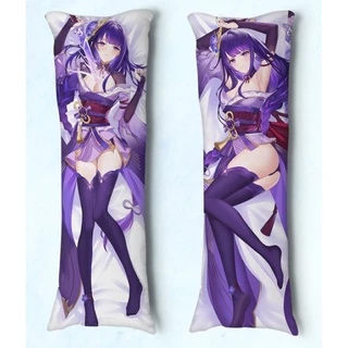 Travesseiro de Abraçar Dakimakura Tam 90X30 Genshin Impact Raiden Shogun 04