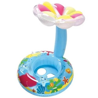 Boia bote infantil inflavel com cobertura bebe piscina