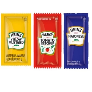 Combo Ketchup, Maionese, Mostarda Heinz Caixas Com 144 Sachês