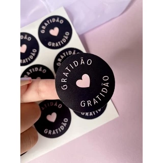 24 adesivos gratidão - embalagem caixa envio correio