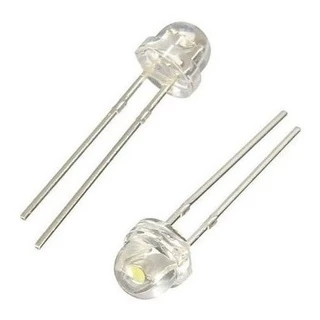 25 Un. Leds Diodo Branco Super Brilho 5mm Chapeu De Palha