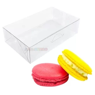 40 Caixinhas De Acetato Transparente Para 2 Macarons 10x5x2,5 cm, Caixa para 2 dois macarons