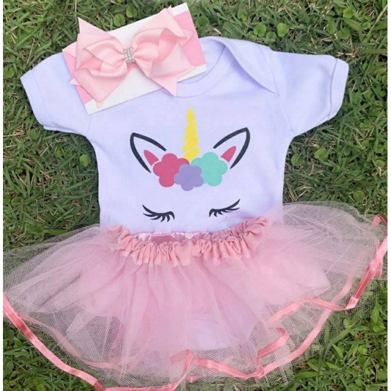 Body unicornio com hot sale saia de tule