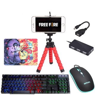 Mobilador P/ Celular Kit Teclado Mouse Gamer Jogar Free Fire