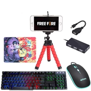 Kit Gamer Mobilador Teclado Mouse P/ Celular Free Fire em Oferta na Shopee