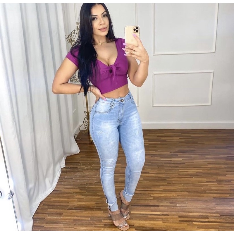 Jeans lavagem hot sale clara