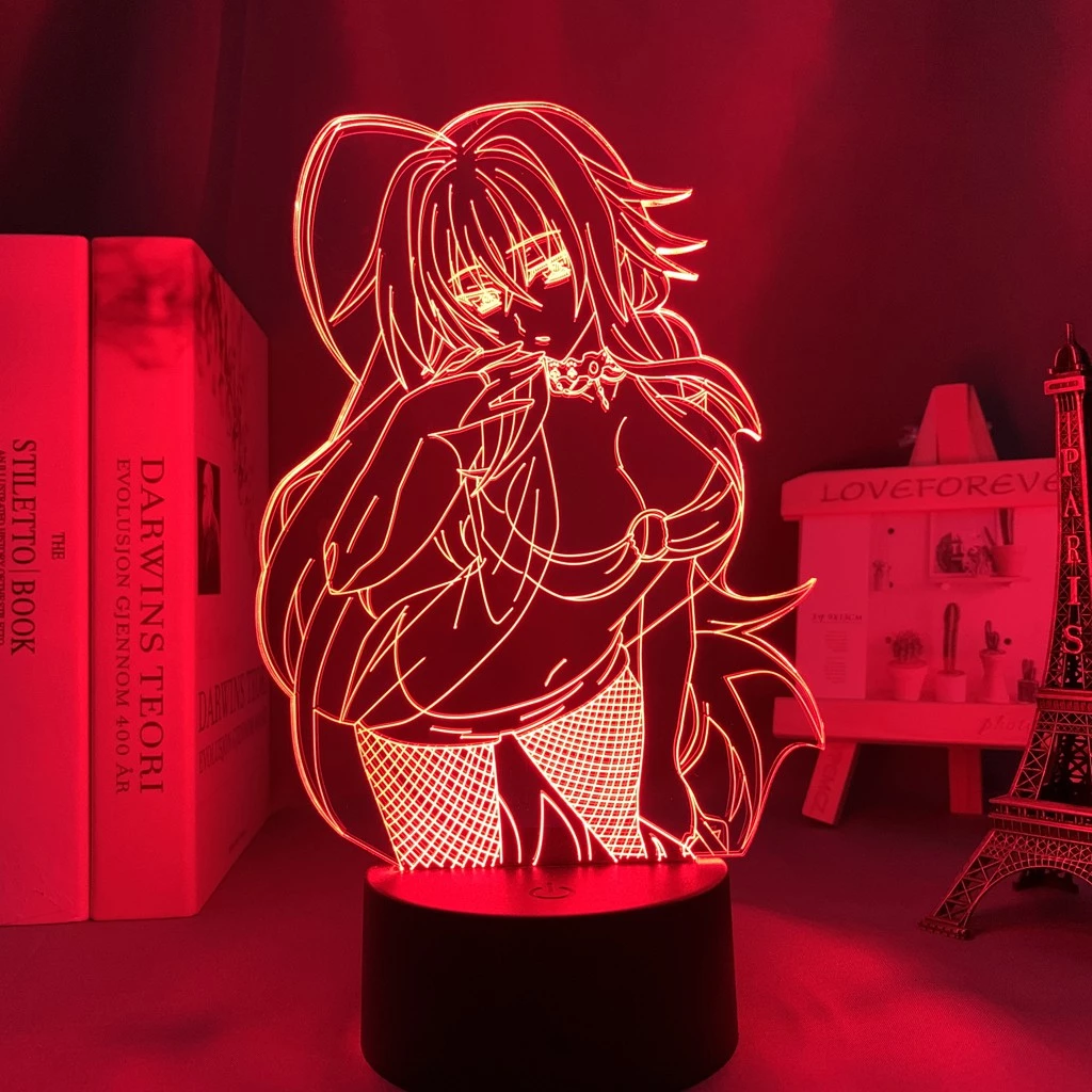 Anime High School DxD Rias Gremory Figure Lâmpada Led Noturna Jagermeister 1