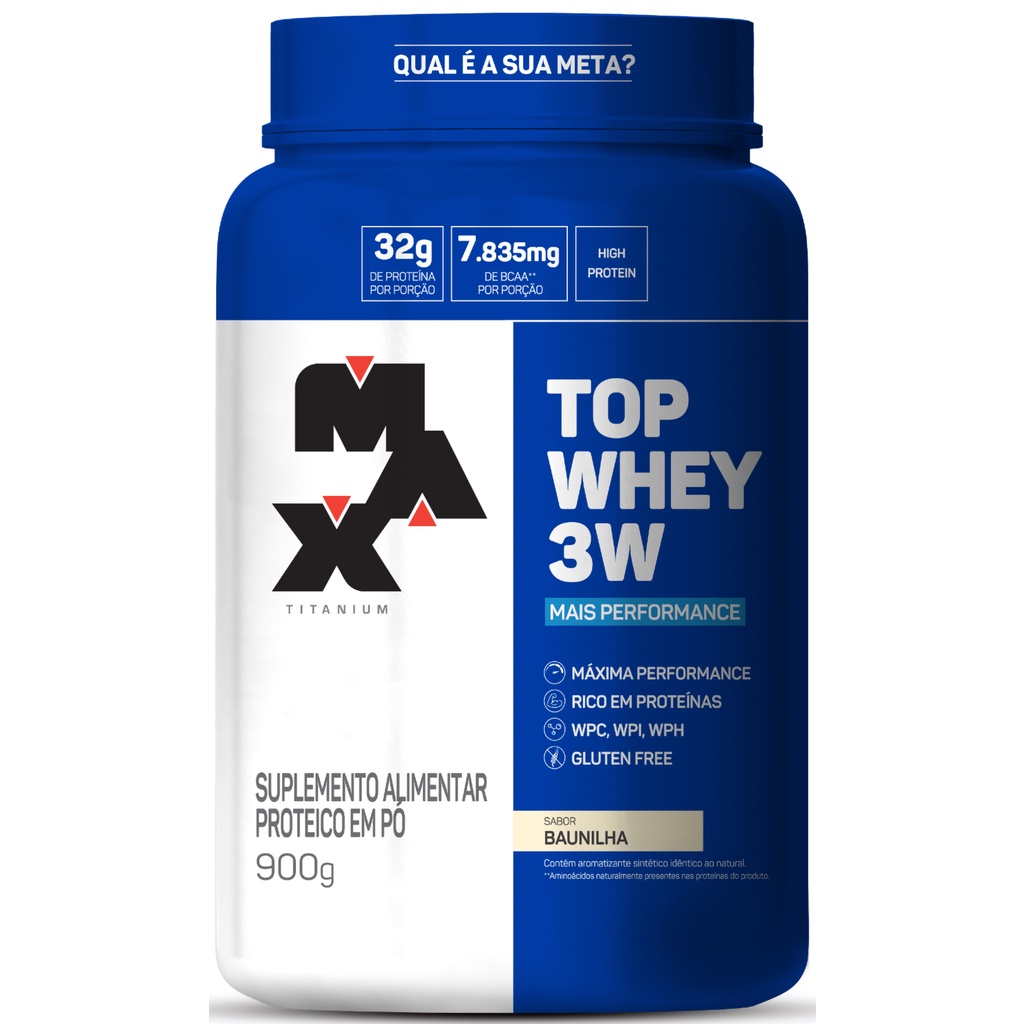 Whey 100% Pure - Max Titanium 900g | Shopee Brasil