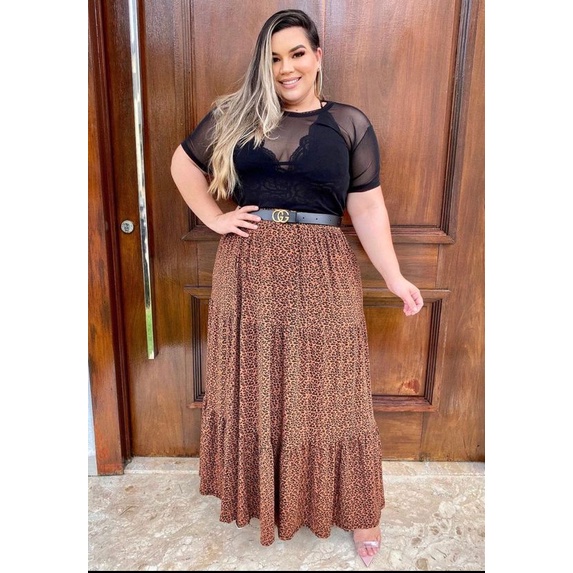 Vintage feminino balanço Midi saias, plus size, listrado, plus