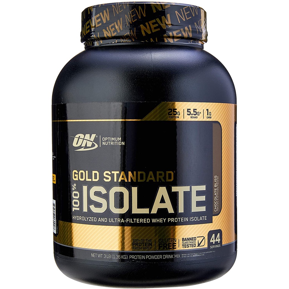 Whey Protein Gold Isolate Optimum Nutrition 3LB (1,36kg) 100% Isolado e Original – Chocolate Bliss