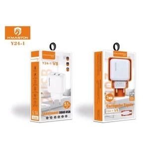 Carregador Rapido 5.1A Duplo 2 USB V8 Hmaston Turbo Original