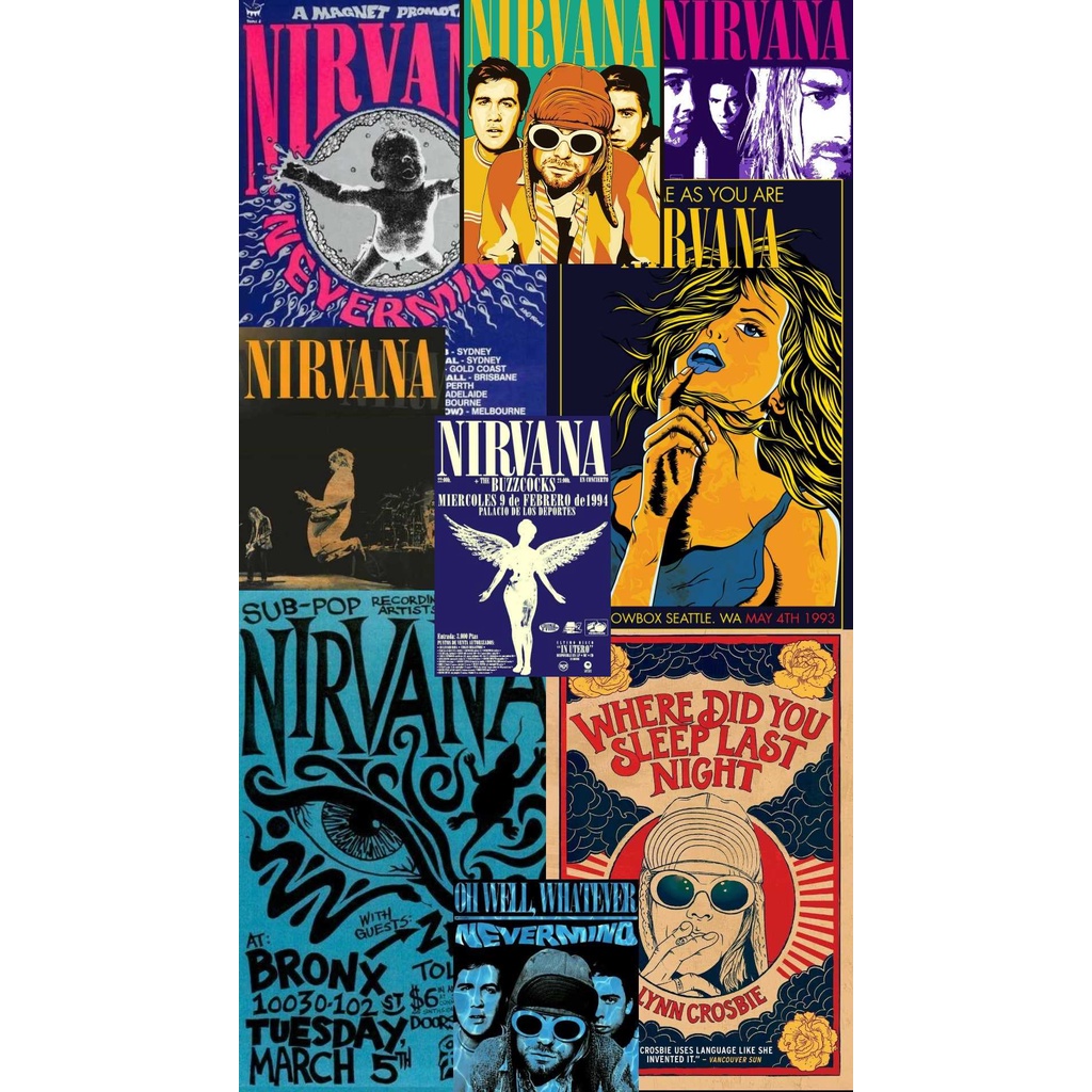 Quadro Nirvana Tamanho Grande A3 Poster - Poster Nirvana Kurt