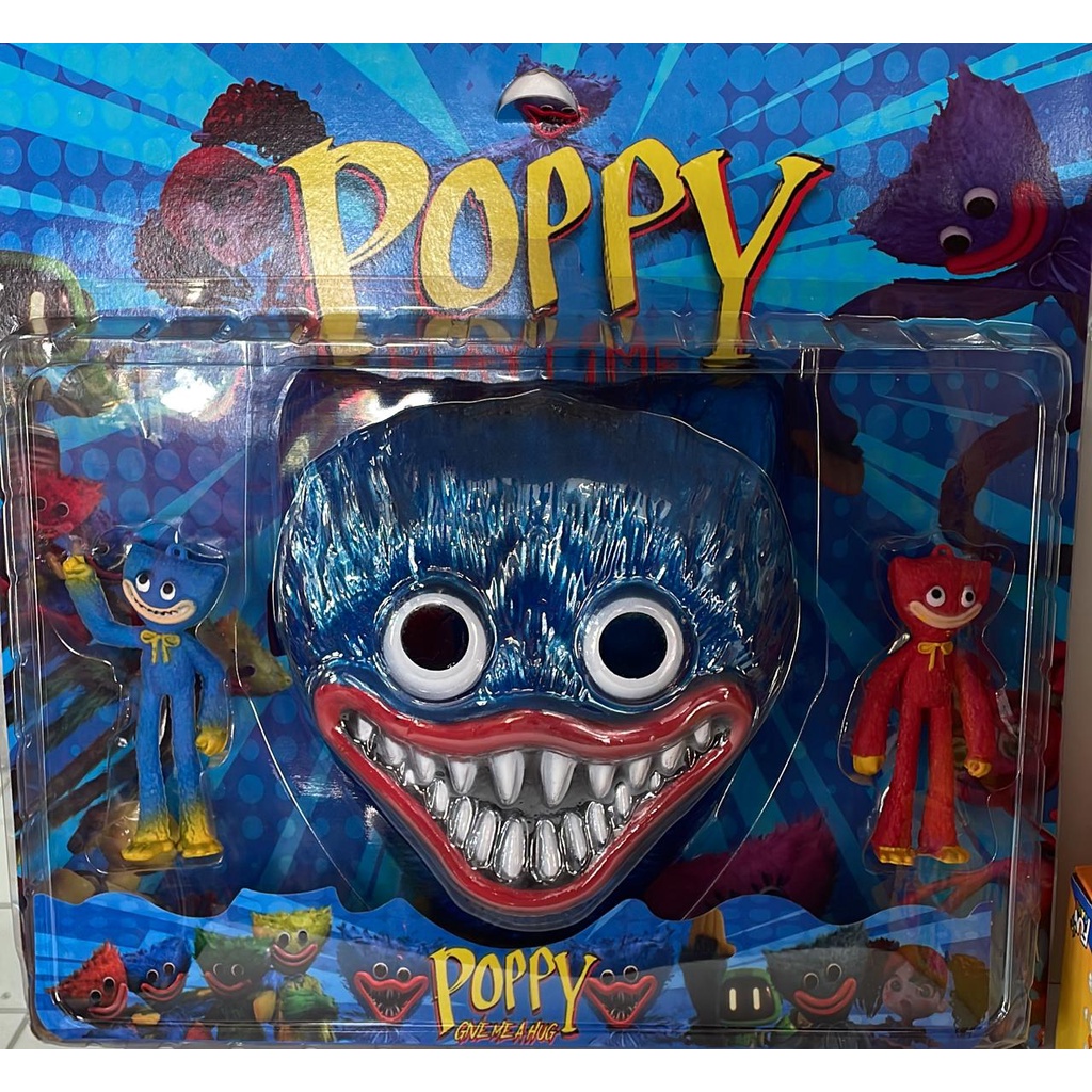 Kit 2 bonecos Poppy Playtime Huggy Wuggy + mascara