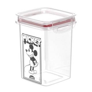 Pote De Acrilico Quadrado Mickey Empilhavel Com Tampa Hermetica Vedacao Borracha 830ml