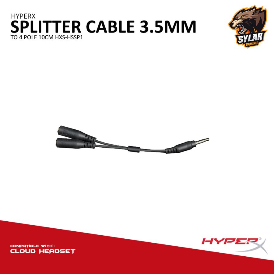 Splitter De Fone De Ouvido HyperX Nuvem De 3,5mm A 4 Pólos 10cm HXS ...