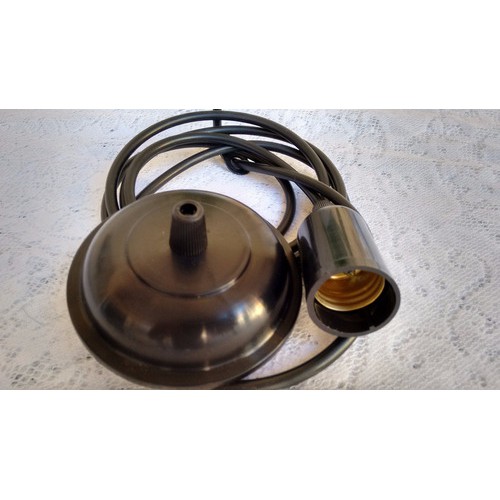 Kit 2 Pendente Fio Cabo Pp 3m Lustre Soquete Liso E27