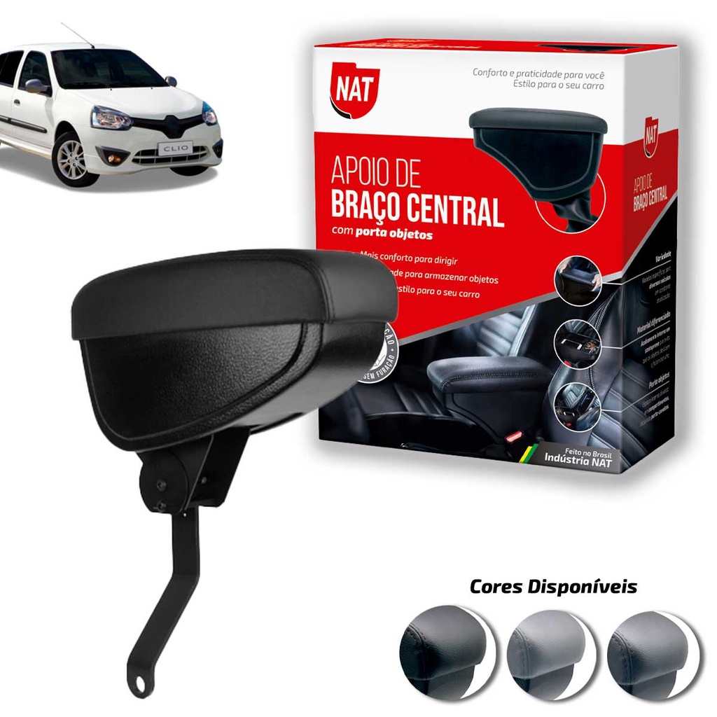 Apoio de Braço Renault Clio Ano 2004 Até 2016 C/ Porta Objeto