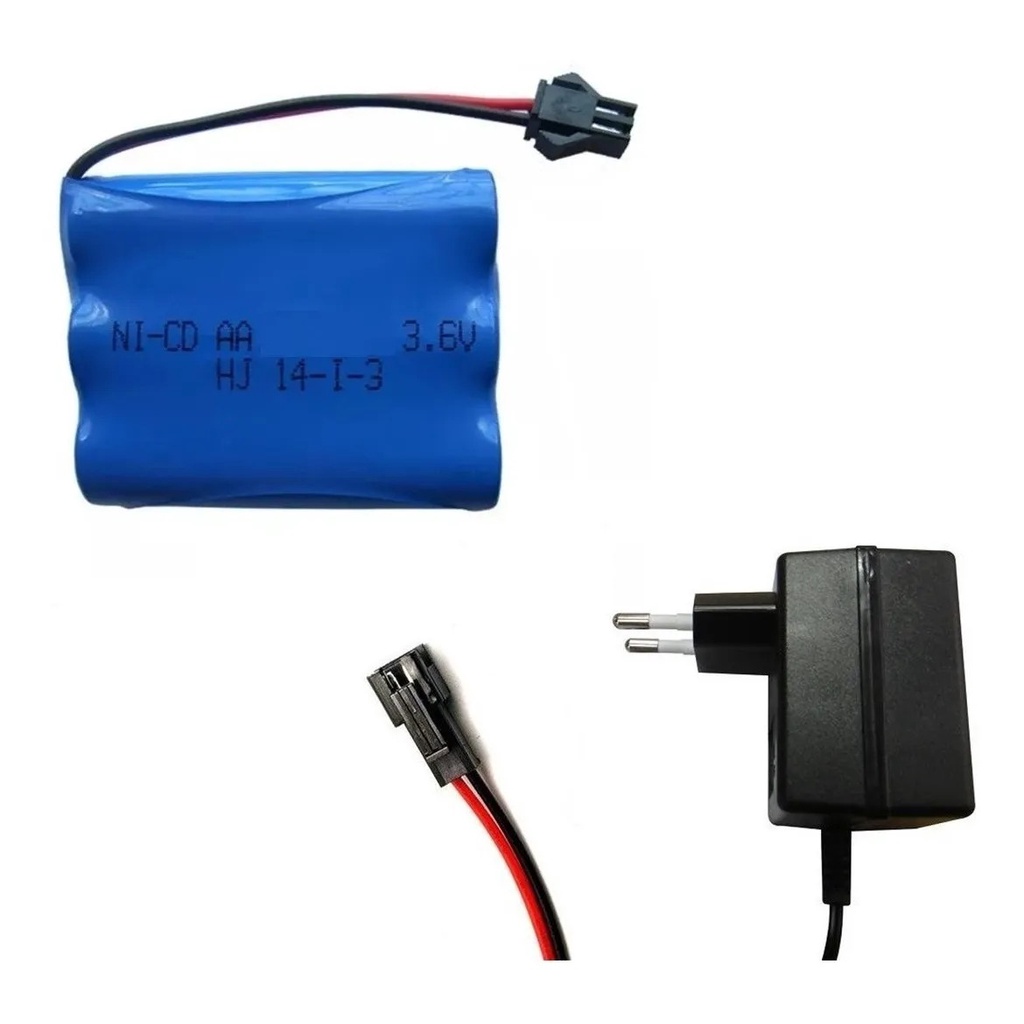 Bateria Aa 500mah 3.6v Para Carrinhos Com Carregador