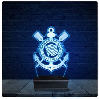Luminária Led Acrilico Abajur - Corinthians Futebol Time 15