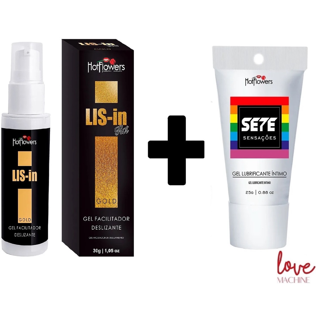 Lis-in Gold Anal Sem Dor + Lubrificante Anal Sete 7 Sensações