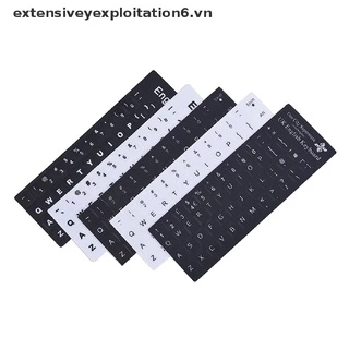 / E6VN Adesivos De Substituição De Teclado Em Inglês Branco Sobre Preto Qualquer PC Computador Laptop