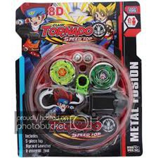 Kit 2 Pião Beyblade Metal Tornado Com Arena 2 Lançador