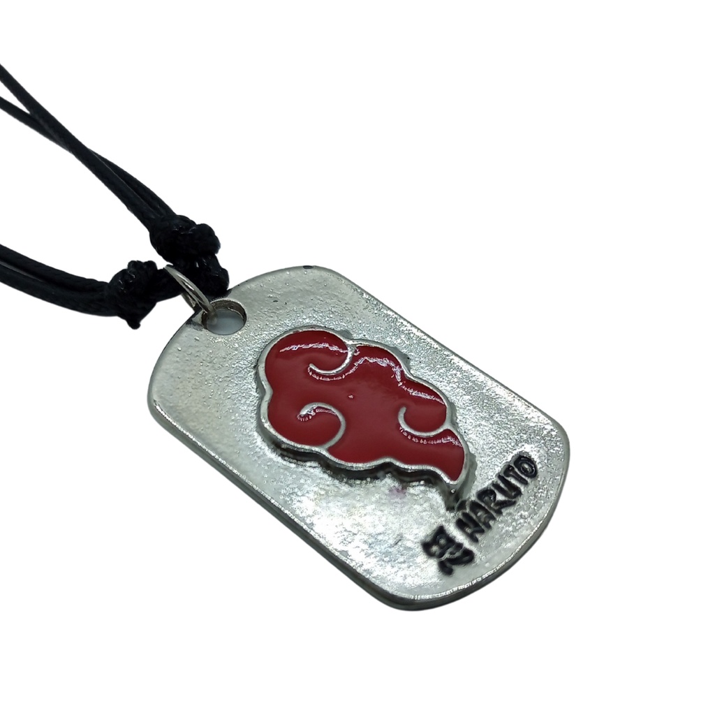 Colar Anime Naruto Pingente Dog Tag Símbolo Nuvem Akatsuki