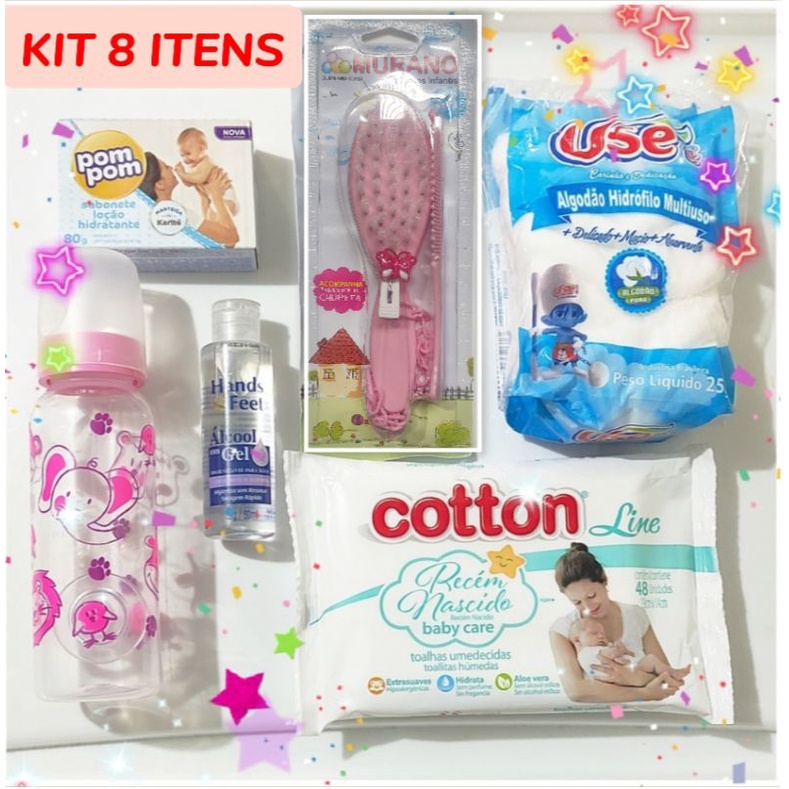 Kit higiene alimentação do bebê 8 itens essenciais presente recém ...