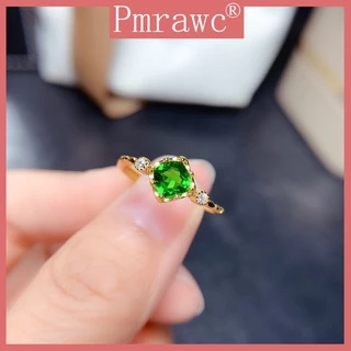Anel De Abertura Feminino Natural Diopside Ouro 18K Fresco