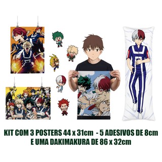 Kit 10 Adesivos Personagens Anime Boku no Hero My Hero Academia