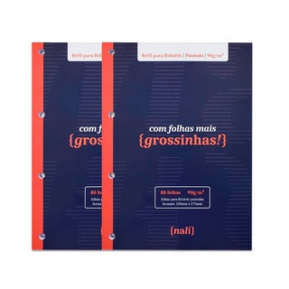Folhas Refil para Fichário A4 90g NALÍ Kit 2 Blocos