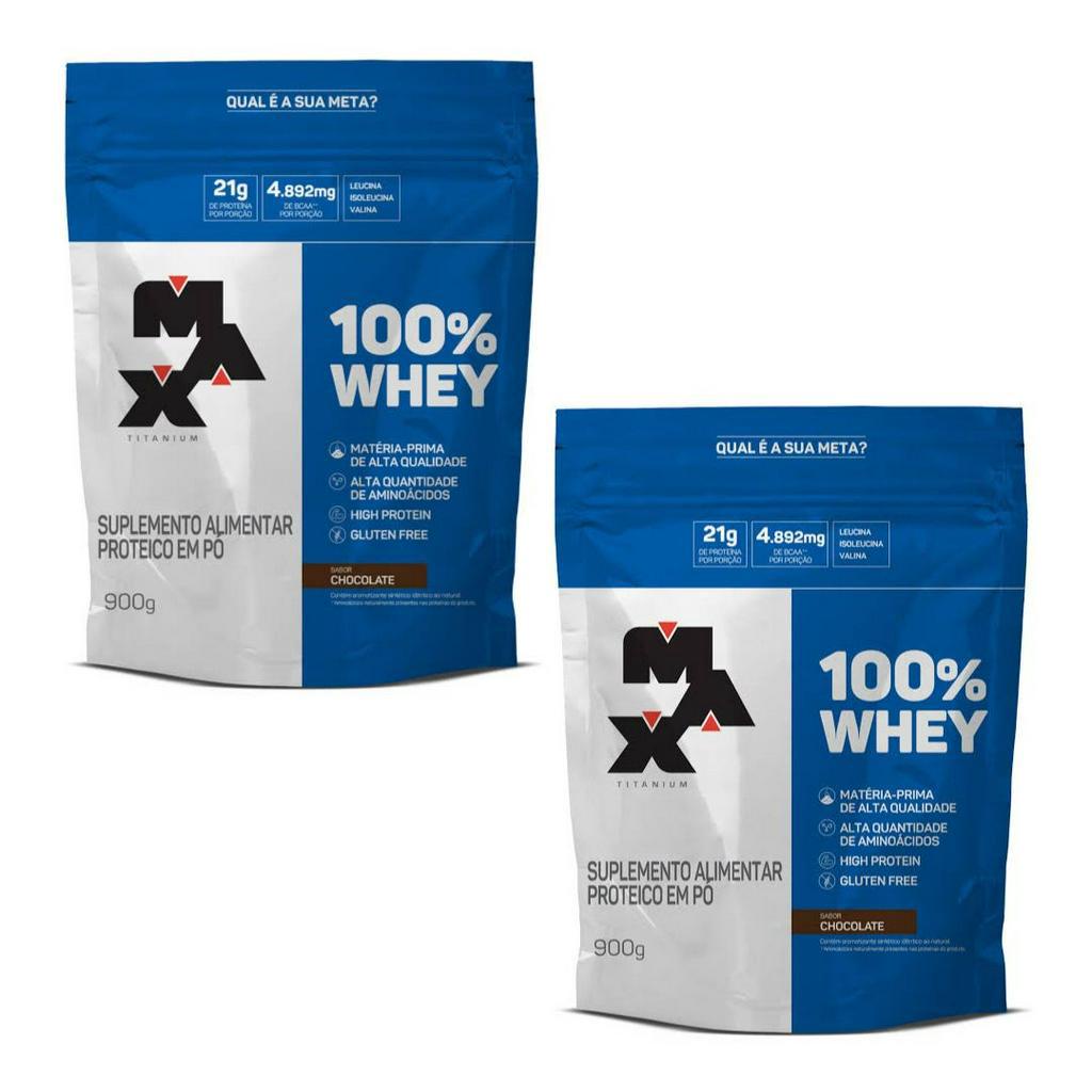 Kit 2x 100% Whey Concentrado Max Titanium (refil)