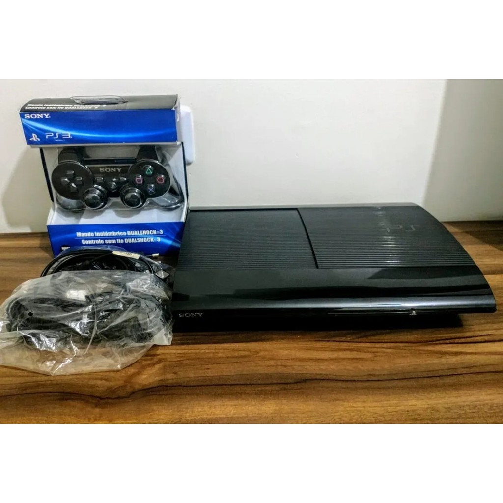 Ps3 Super Slim Desbloqueado No Hen 232gb com 2 Controles