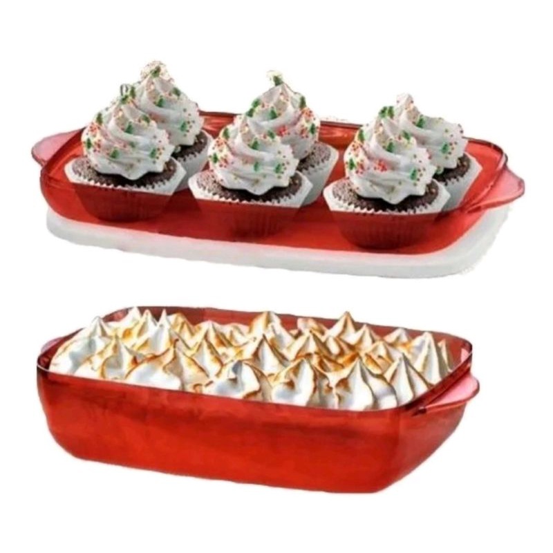 Microplus Retangular 1,7 litros Vermelha Tupperware | Shopee Brasil