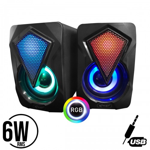 Caixa de Som Gamer Speaker 2.0 6W RMS P2 USB para PC/Notebook Controle ...