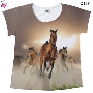Blusa Feminina Plus Size Cavalos Correndo Country