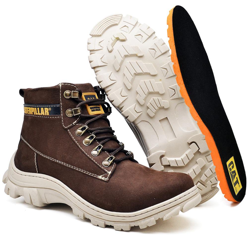 Bota Masculina Caterpillar Em Couro Legitimo Lançamento