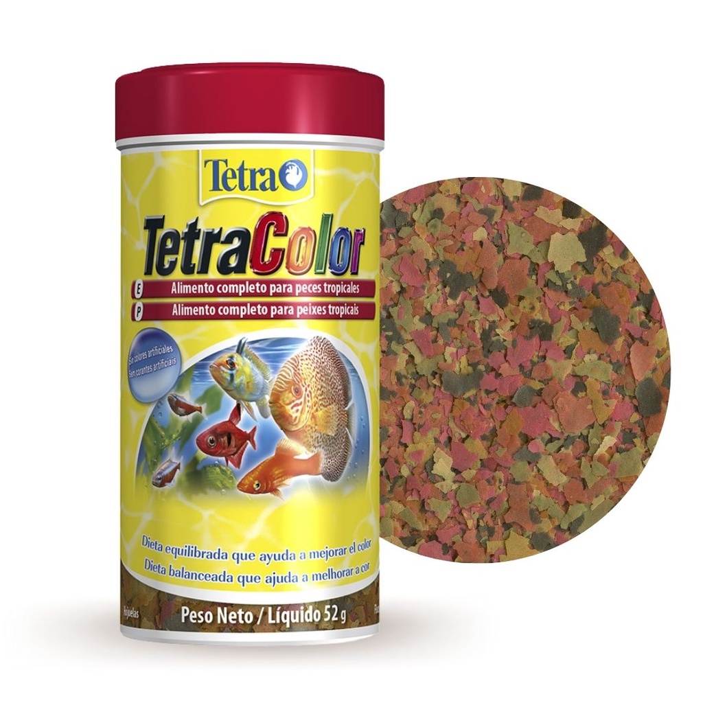Ração P/ Peixes Tropicais - Tetra Color Flakes 250ml/52g | Shopee Brasil