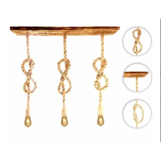 Lustre Pendente Luminária Trio Corda Retro Rustico