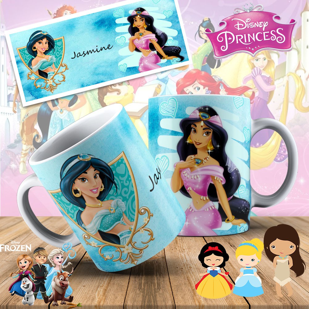 Caneca da Coleção Princesa Jasmine para personalizar o nome em