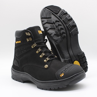 Bota Coturno Masculina Caterpillar Original Cano Curto Em Couro Com Composite E Palmilha De Gel