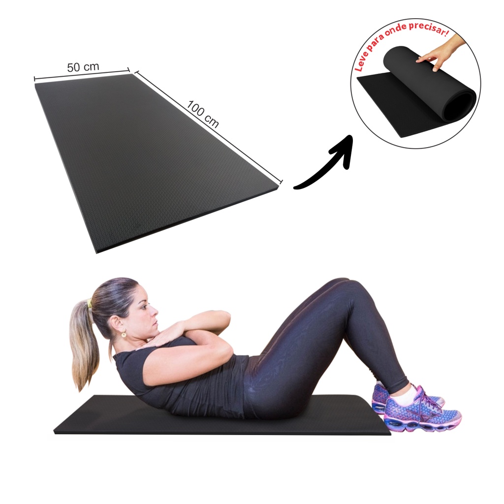 Tapete Para Exercício Colchonete EVA 10 Mm Academia Yoga Pilates 100 x ...
