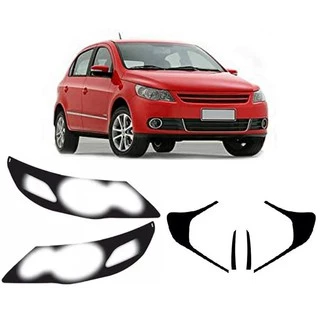 Kit Adesivo LANTERNA e FAROL Mascara Negra Para Vw Gol G5