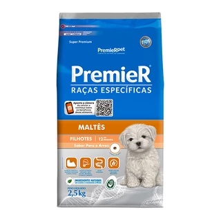 Ração Premier Raças Específicas Maltes Cães Filhotes - 2,5Kg