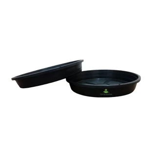 Kit 40 Pratos 22 Cm Diâmetro Para Vasos Pote Cor Preto