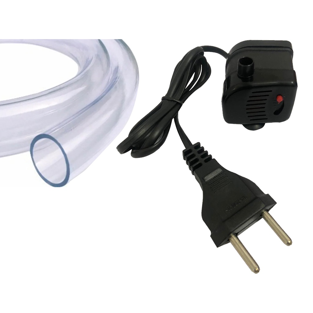 Bomba Submersa Bombinha Fonte Água Aquário Bebedouro Com Mangueirinha de 1 METRO