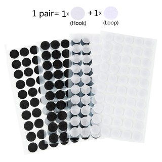 [Escolha De Valor] 108 Pares Pontos De Velcro De 1,5cm De Diâmetro Moeda De Costura Costas De Gancho Adesivo Furos