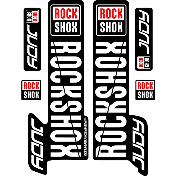 Autocollants Rock Shox Judy 2021 – Bleu, Kit 18 Pièces, Vinyle