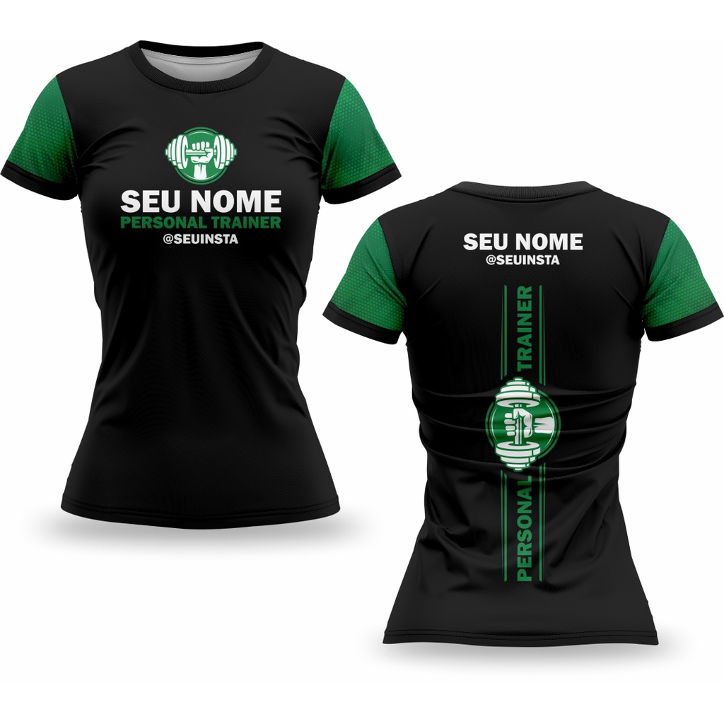 Camiseta Camisa Personal Trainer Personalizada Verde Fitness