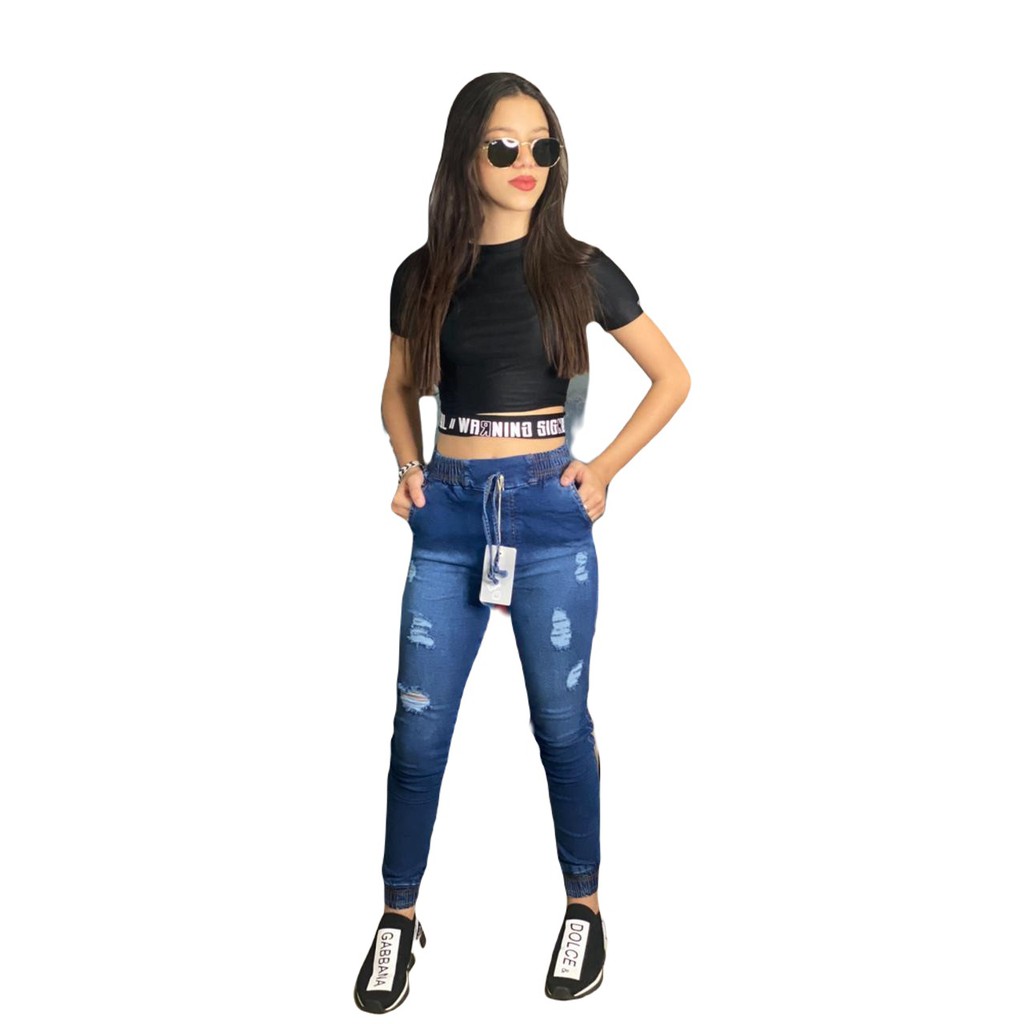 Calça jeans juvenil feminina hot sale rasgadinha